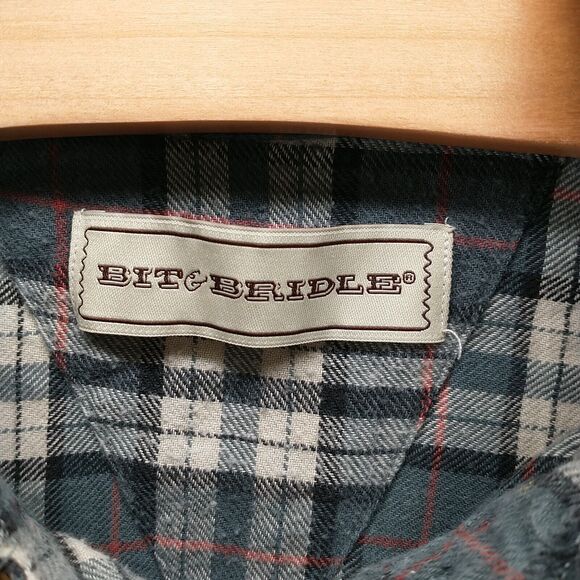 Bit & Bridle Men's Flannel Button-Down Shirt Multi Plaid 2X Long Sleeve Cotton - Picture 8 of 13